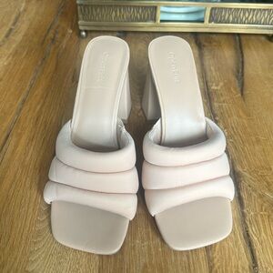 Open Edit Nude Puffy Block Heel | Size 8.5